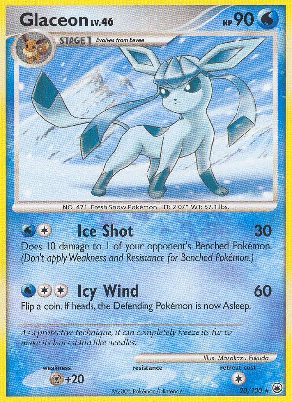 Glaceon (20/100) (Theme Deck Exclusive) [Diamond & Pearl: Majestic Dawn] | Exor Games Truro