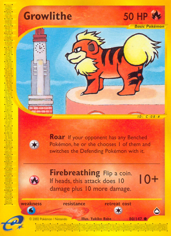 Growlithe (80/147) [Aquapolis] | Exor Games Truro