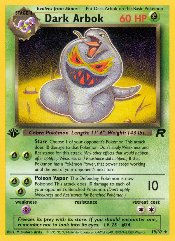 Dark Arbok (19/82) [Team Rocket 1st Edition] | Exor Games Truro