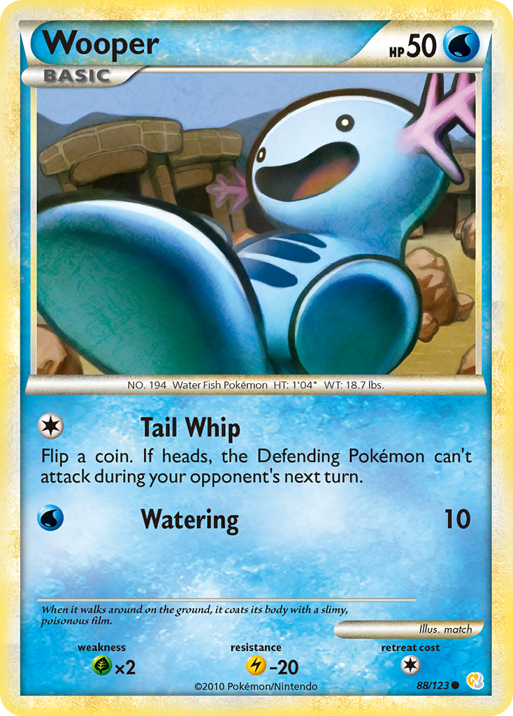 Wooper (88/123) [HeartGold & SoulSilver: Base Set] | Exor Games Truro