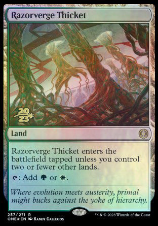 Razorverge Thicket [Phyrexia: All Will Be One Prerelease Promos] | Exor Games Truro