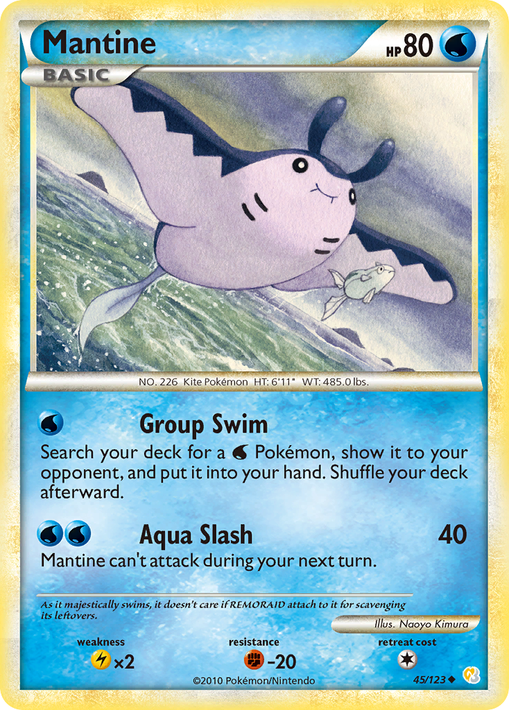 Mantine (45/123) [HeartGold & SoulSilver: Base Set] | Exor Games Truro