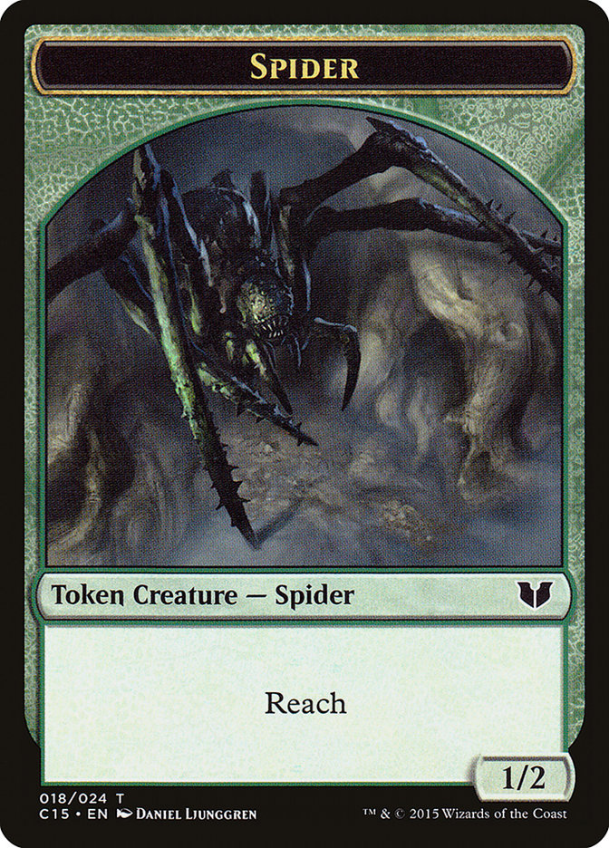 Saproling // Spider Double-Sided Token [Commander 2015 Tokens] | Exor Games Truro