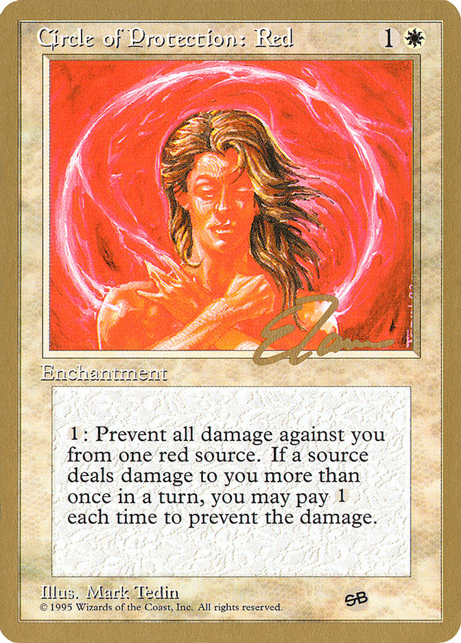 Circle of Protection: Red (Eric Tam) (SB) [Pro Tour Collector Set] | Exor Games Truro