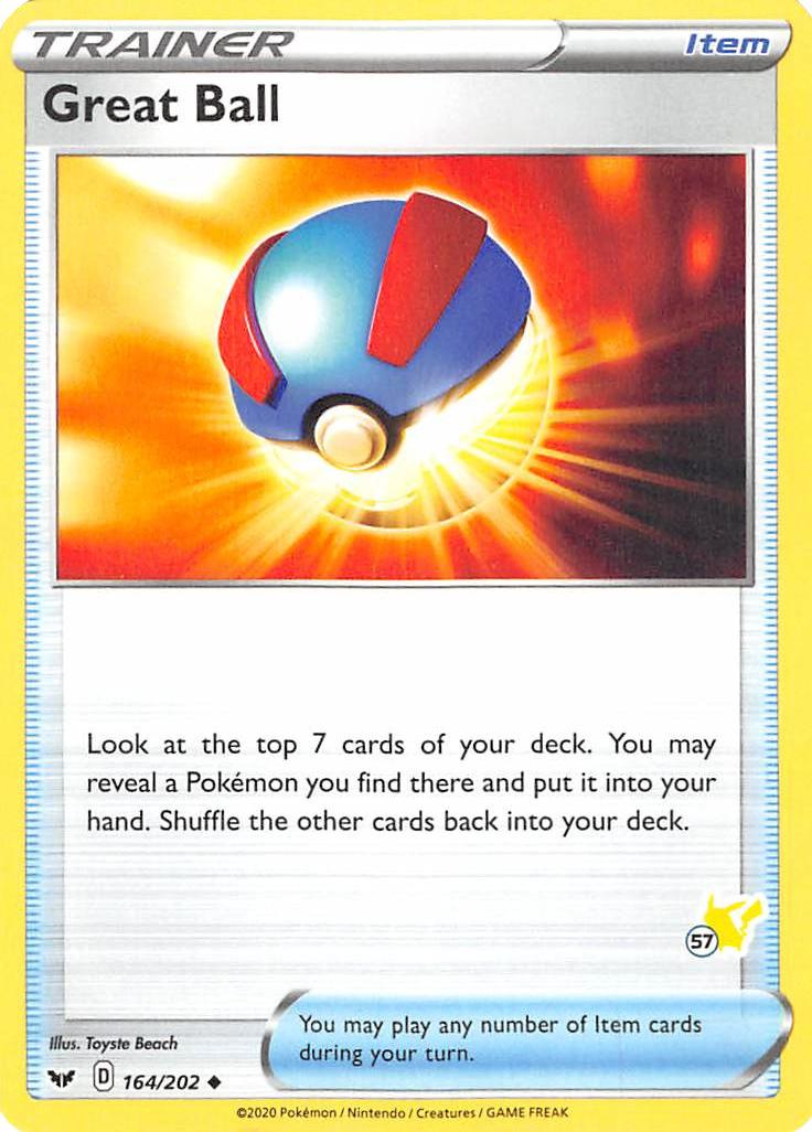 Great Ball (164/202) (Pikachu Stamp #57) [Battle Academy 2022] | Exor Games Truro