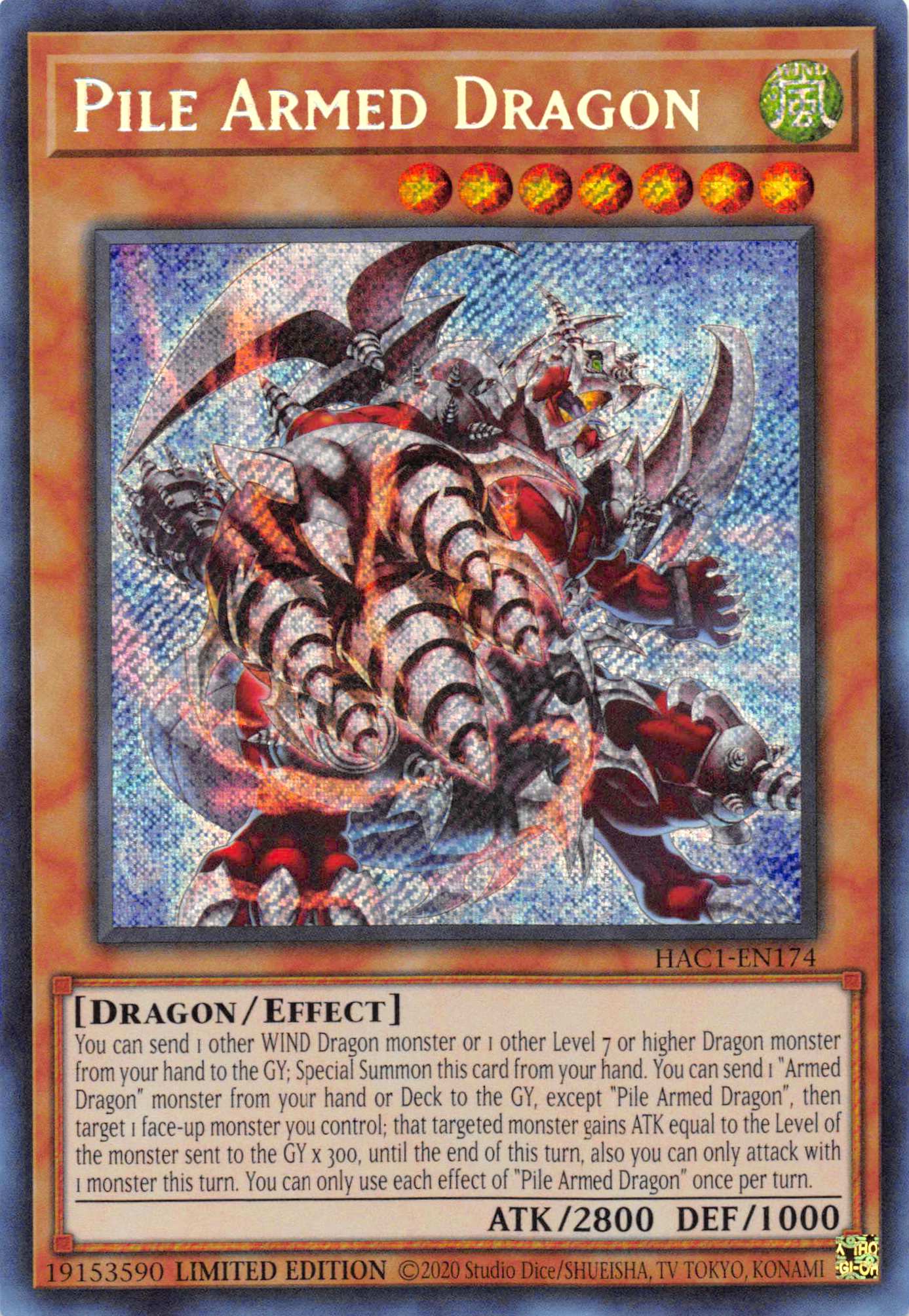 Pile Armed Dragon [HAC1-EN174] Secret Rare | Exor Games Truro