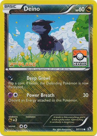 Deino (97/113) (League Promo 3rd Place) [Black & White: Legendary Treasures] | Exor Games Truro