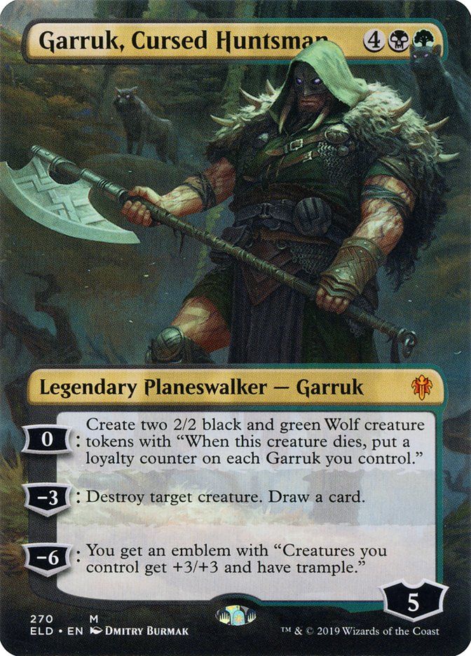 Garruk, Cursed Huntsman (Borderless) [Throne of Eldraine] | Exor Games Truro