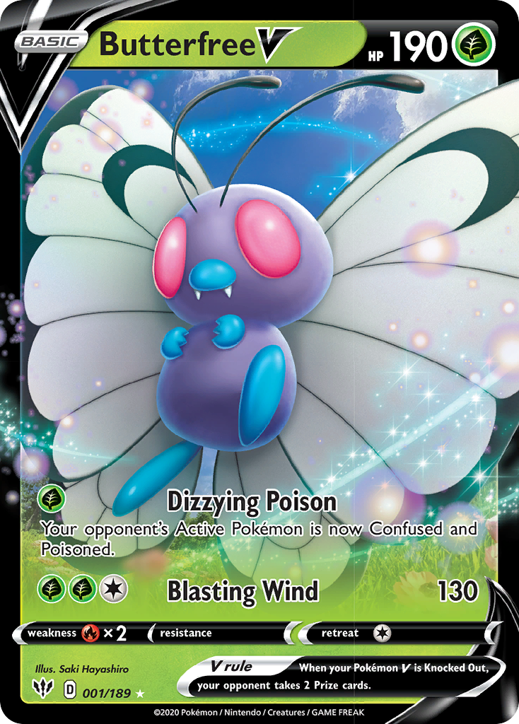 Butterfree V (001/189) [Sword & Shield: Darkness Ablaze] | Exor Games Truro