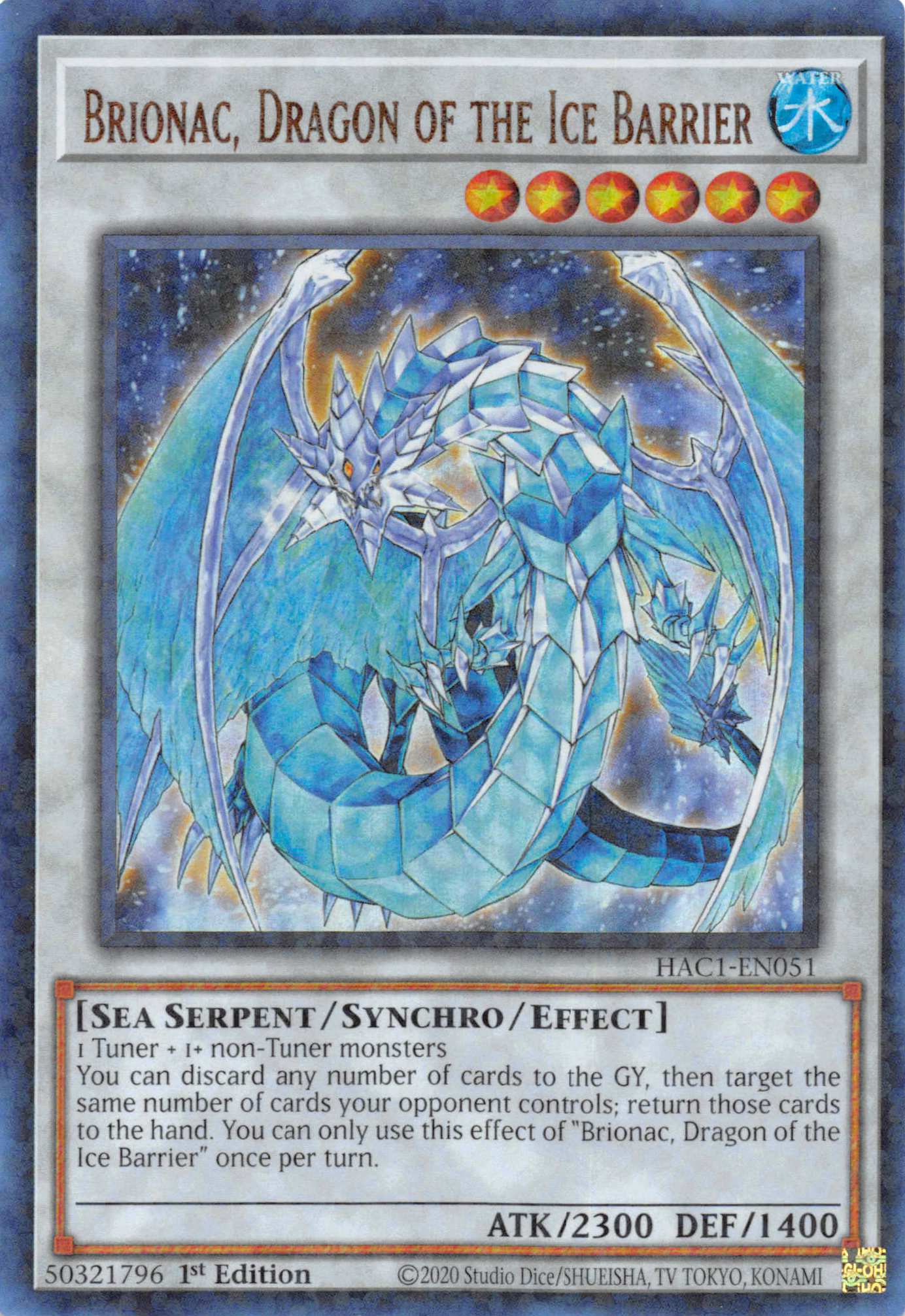 Brionac, Dragon of the Ice Barrier (Duel Terminal) [HAC1-EN051] Parallel Rare | Exor Games Truro