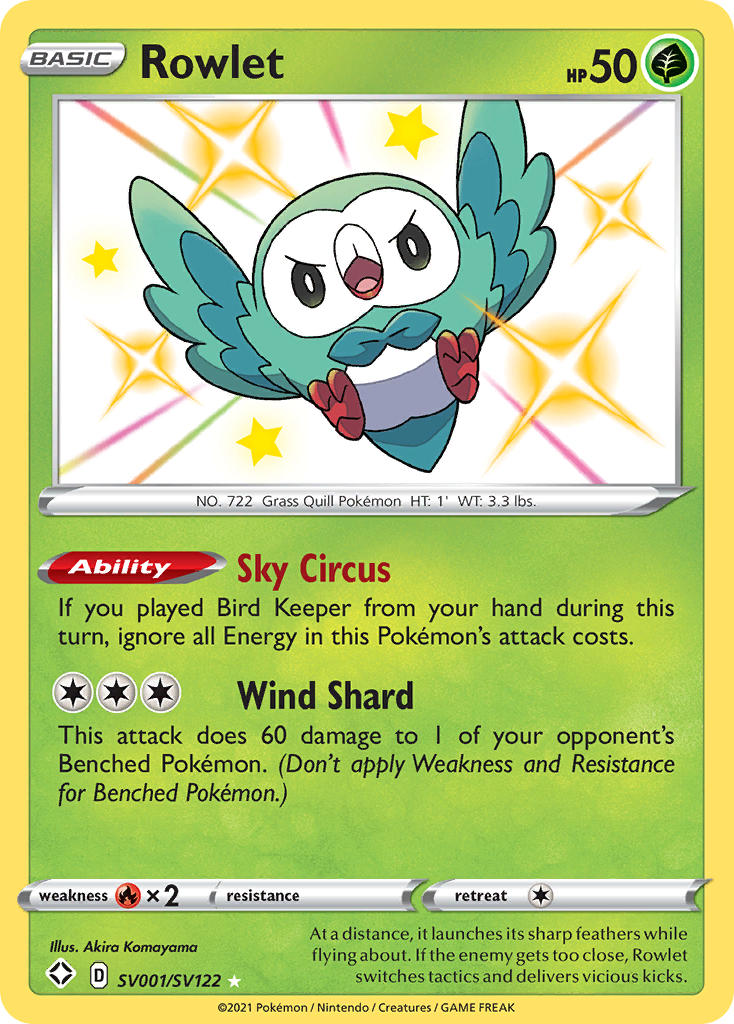 Rowlet (SV001/SV122) [Sword & Shield: Shining Fates] | Exor Games Truro