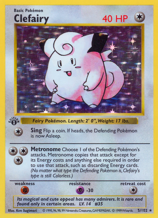 Clefairy (5/102) (Shadowless) [Base Set 1st Edition] | Exor Games Truro