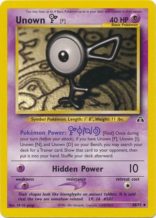 Unown [F] (48/75) [Neo Discovery Unlimited] | Exor Games Truro