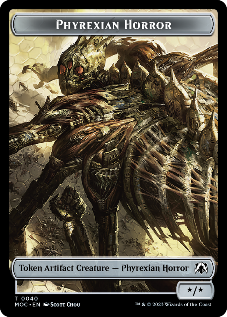 Phyrexian Golem // Phyrexian Horror Double-Sided Token [March of the Machine Commander Tokens] | Exor Games Truro