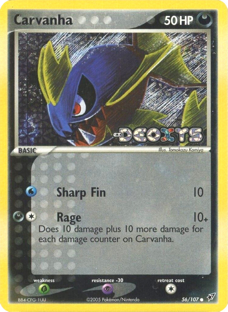 Carvanha (56/107) (Stamped) [EX: Deoxys] | Exor Games Truro