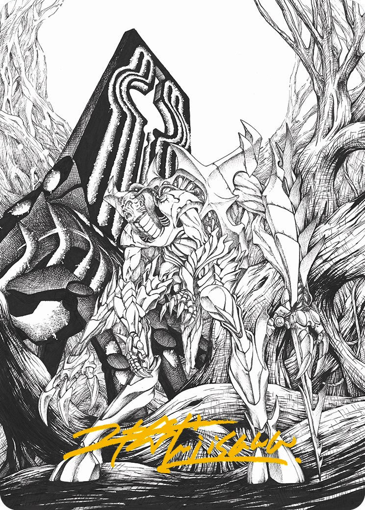 Lukka, Bound to Ruin Art Card (Gold-Stamped Signature) [Phyrexia: All Will Be One Art Series] | Exor Games Truro
