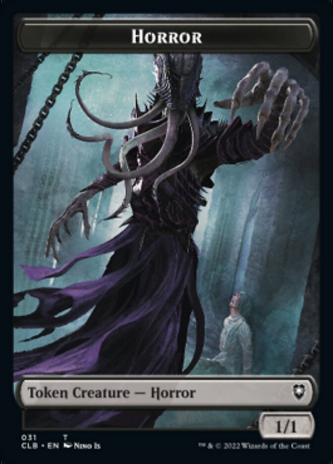 Horror // Centaur Double-sided Token [Commander Legends: Battle for Baldur's Gate Tokens] | Exor Games Truro