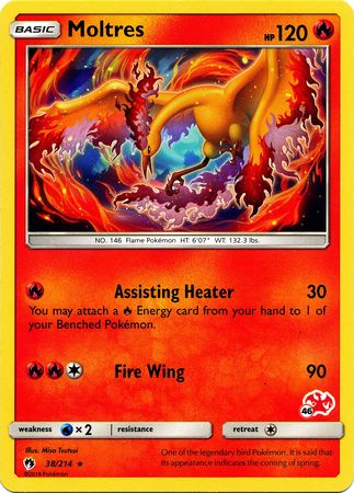 Moltres (38/214) (Charizard Stamp #46) [Battle Academy 2020] | Exor Games Truro