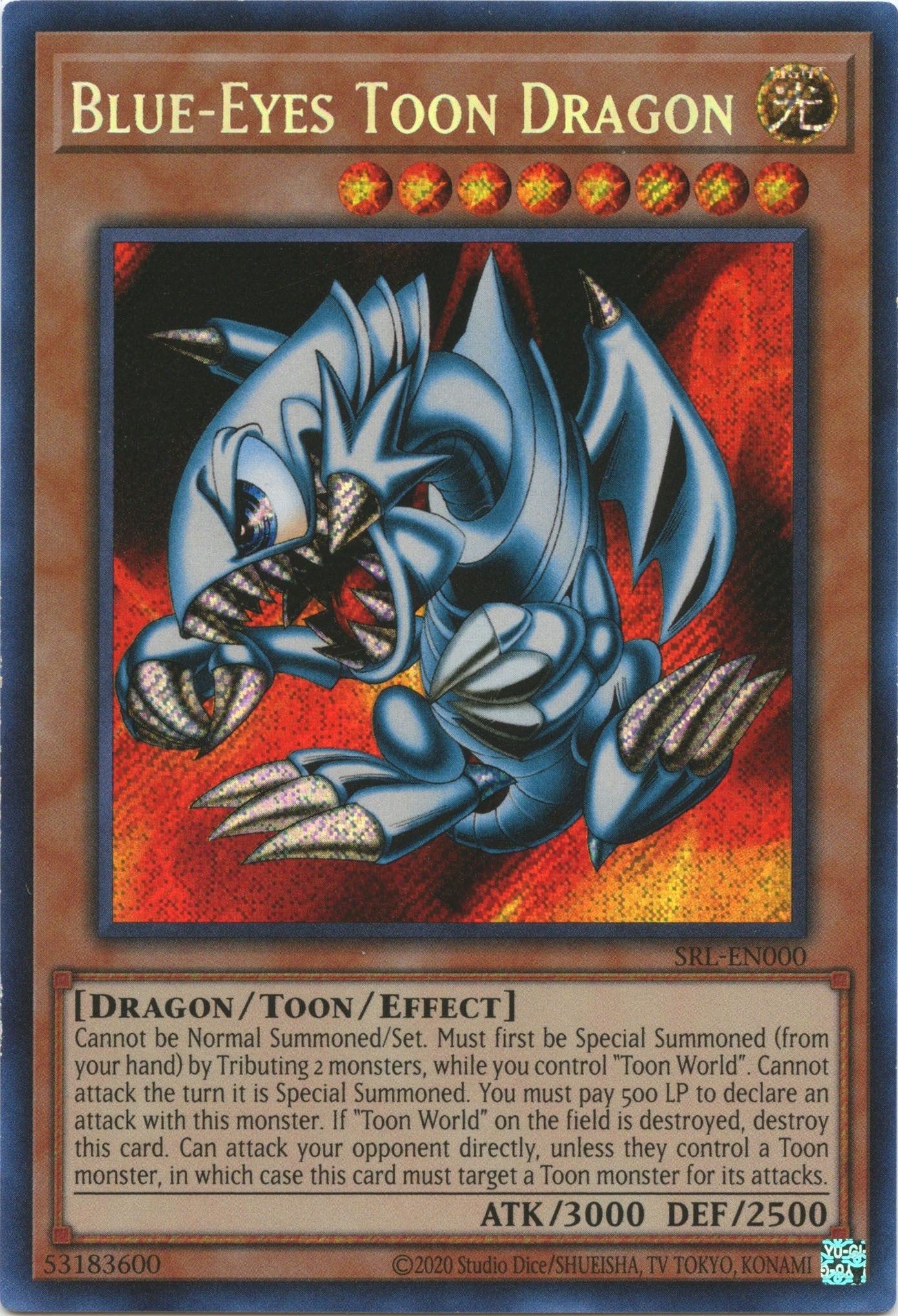 Blue-Eyes Toon Dragon (25th Anniversary) [SRL-EN000] Secret Rare | Exor Games Truro