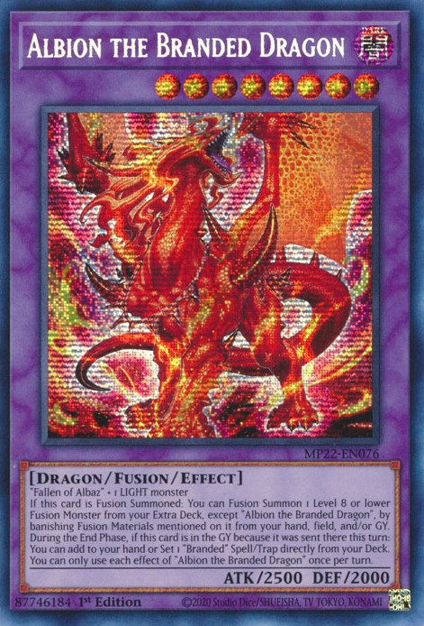 Albion the Branded Dragon [MP22-EN076] Prismatic Secret Rare | Exor Games Truro