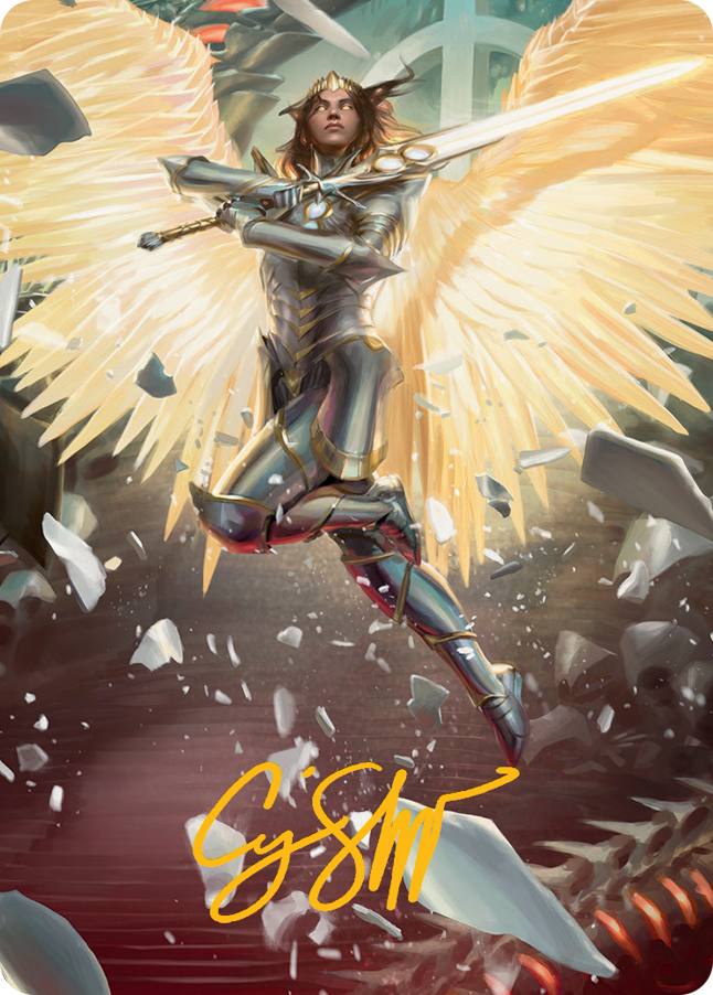 Archangel Elspeth Art Card (Gold-Stamped Signature) [March of the Machine Art Series] | Exor Games Truro