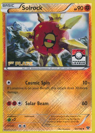 Solrock (64/146) (1st Place League Challenge Promo) [XY: Base Set] | Exor Games Truro