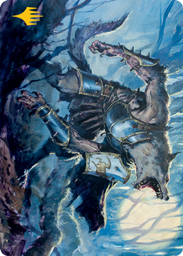 Moonrage Brute Art Card (Gold-Stamped Signature) [Innistrad: Midnight Hunt Art Series] | Exor Games Truro