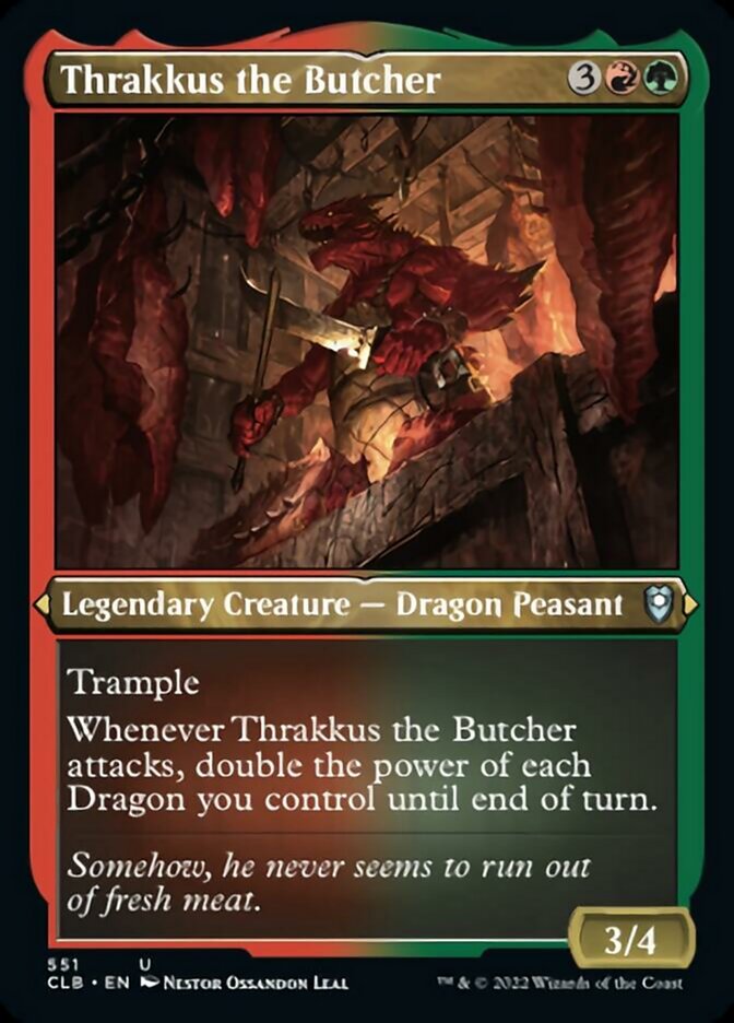 Thrakkus the Butcher (Foil Etched) [Commander Legends: Battle for Baldur's Gate] | Exor Games Truro