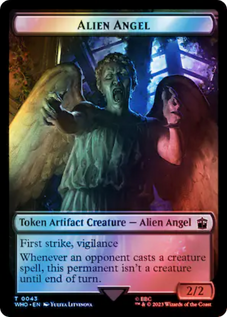 Alien Angel // Food (0058) Double-Sided Token (Surge Foil) [Doctor Who Tokens] | Exor Games Truro