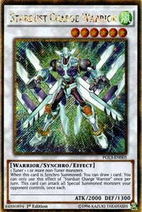 Stardust Charge Warrior [PGL3-EN005] Gold Secret Rare | Exor Games Truro