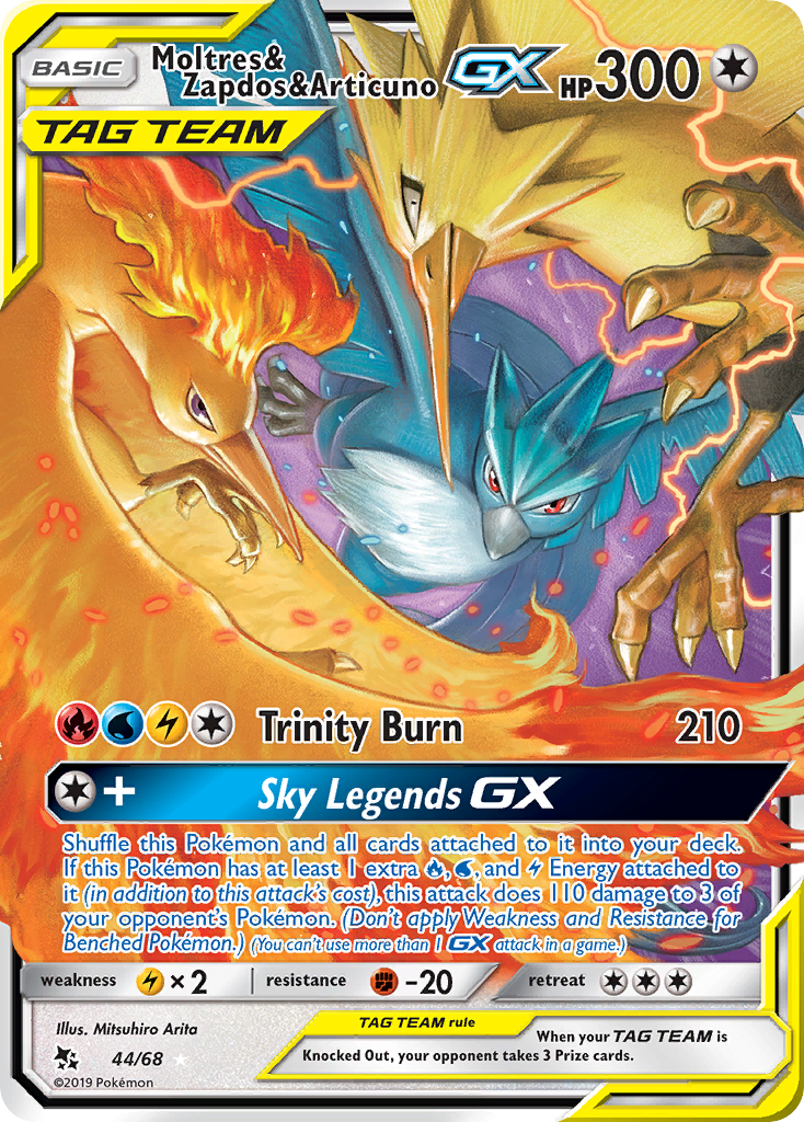 Moltres & Zapdos & Articuno GX (44/68) [Sun & Moon: Hidden Fates] | Exor Games Truro