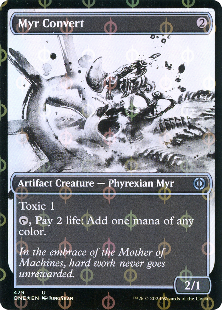 Myr Convert (Showcase Ichor Step-and-Compleat Foil) [Phyrexia: All Will Be One] | Exor Games Truro