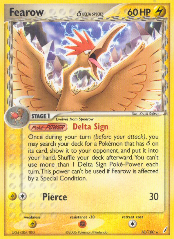 Fearow (18/100) (Delta Species) [EX: Crystal Guardians] | Exor Games Truro