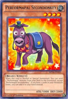 Performapal Secondonkey [MP16-EN105] Rare | Exor Games Truro