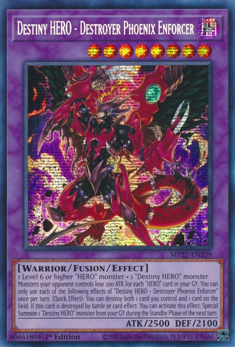 Destiny HERO - Destroyer Phoenix Enforcer [MP22-EN209] Prismatic Secret Rare | Exor Games Truro