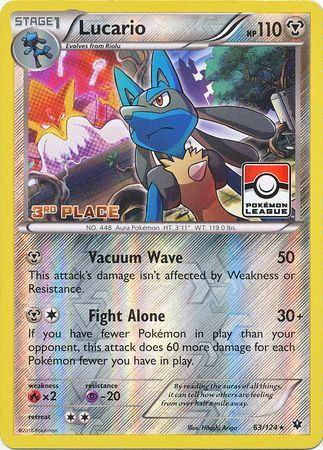 Lucario (63/124) (League Promo 3rd Place) [XY: Fates Collide] | Exor Games Truro