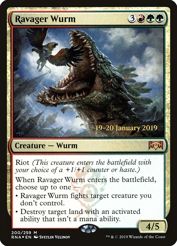 Ravager Wurm [Ravnica Allegiance Prerelease Promos] | Exor Games Truro