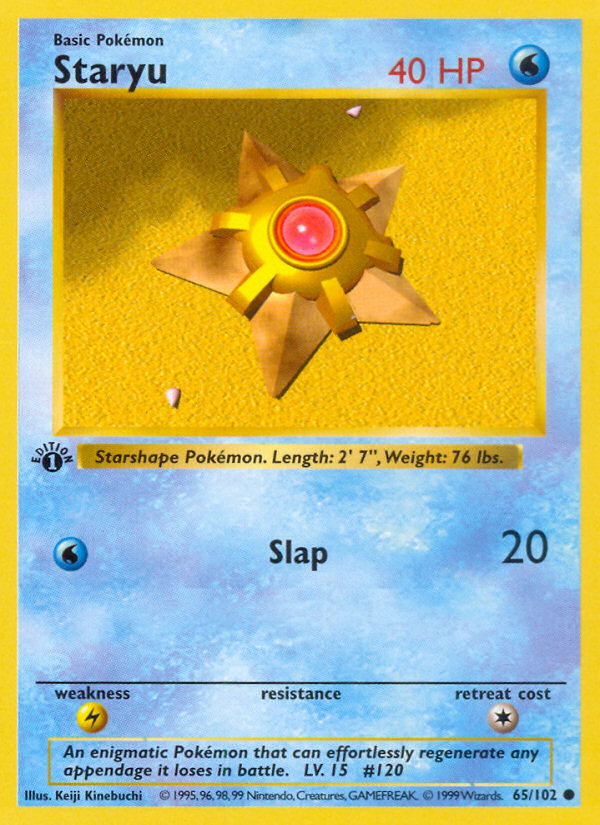 Staryu (65/102) (Shadowless) [Base Set 1st Edition] | Exor Games Truro