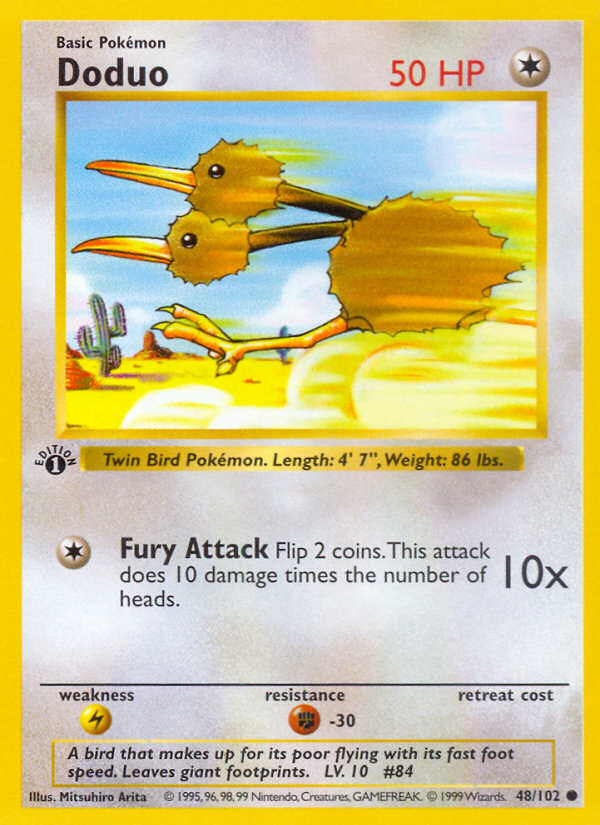 Doduo (48/102) (Shadowless) [Base Set 1st Edition] | Exor Games Truro