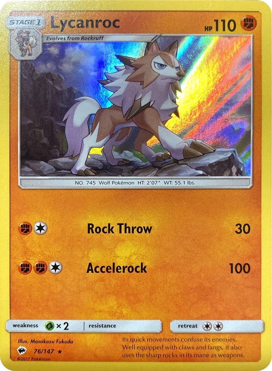 Lycanroc (76/147) (Water Web Holo) [Sun & Moon: Burning Shadows] | Exor Games Truro