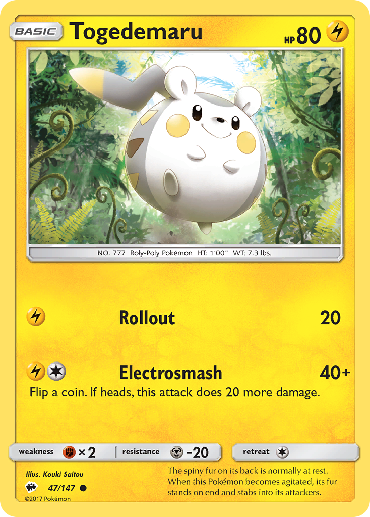 Togedemaru (47/147) [Sun & Moon: Burning Shadows] | Exor Games Truro