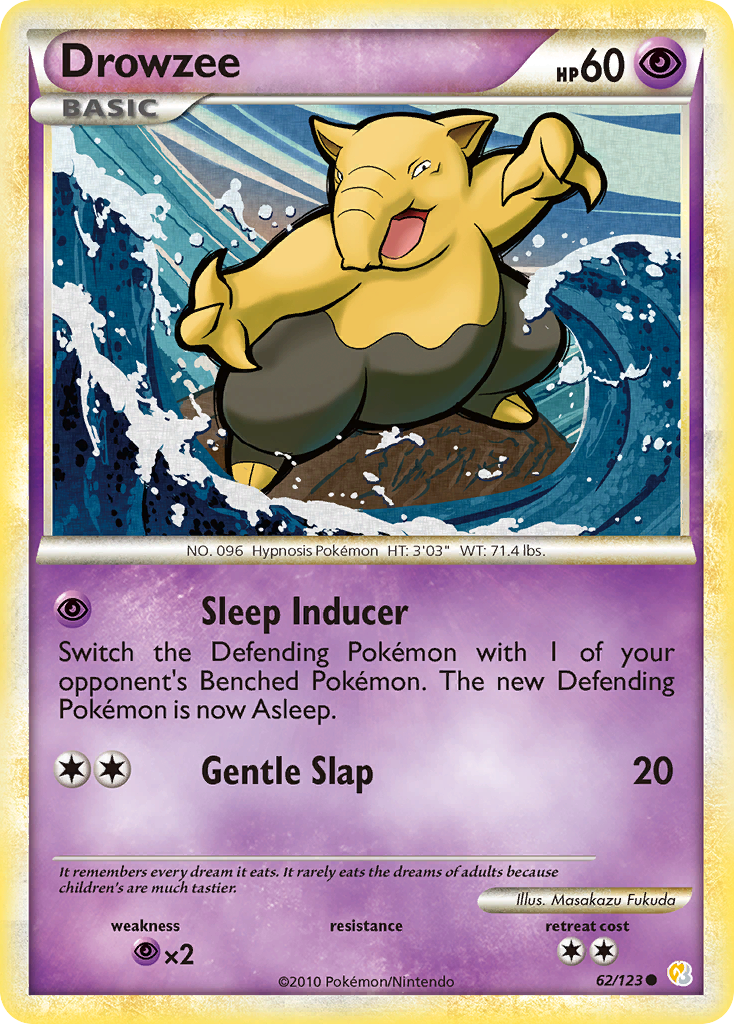 Drowzee (62/123) [HeartGold & SoulSilver: Base Set] | Exor Games Truro