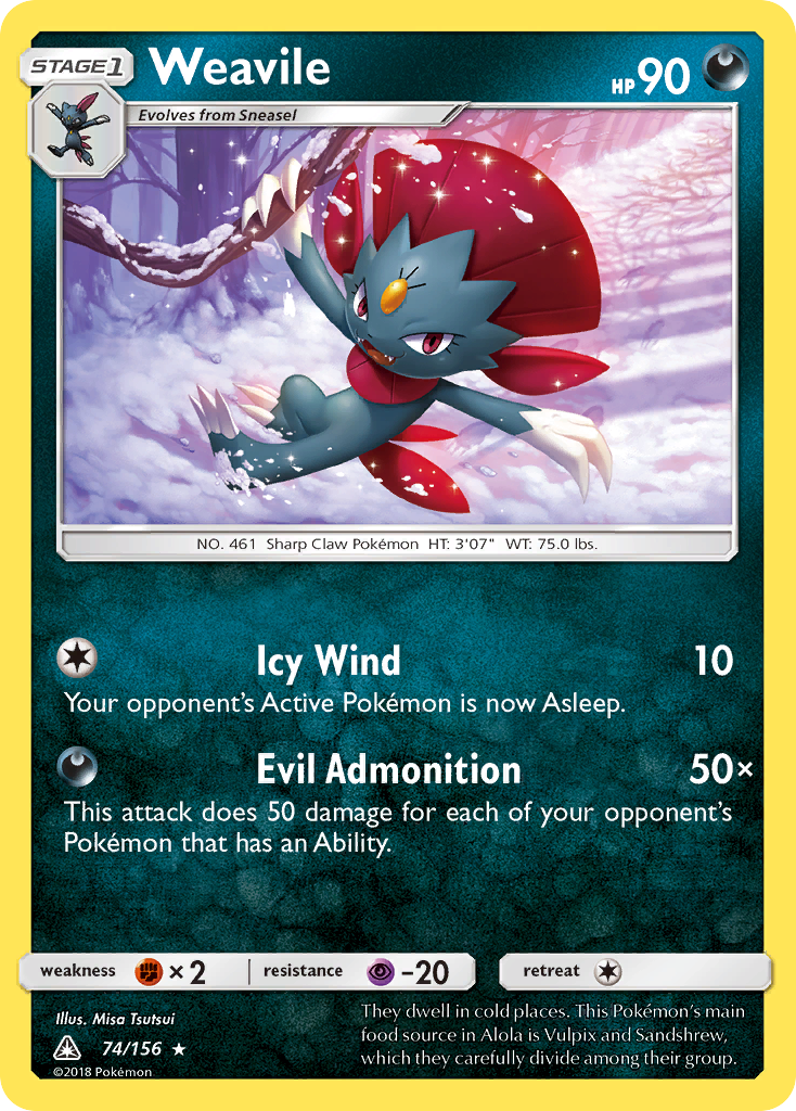 Weavile (74/156) [Sun & Moon: Ultra Prism] | Exor Games Truro