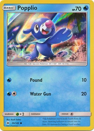 Popplio (39/149) (Water Web Holo) [Sun & Moon: Base Set] | Exor Games Truro