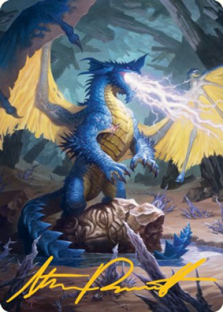 Blue Dragon Art Card (Gold-Stamped Signature) [Dungeons & Dragons: Adventures in the Forgotten Realms Art Series] | Exor Games Truro