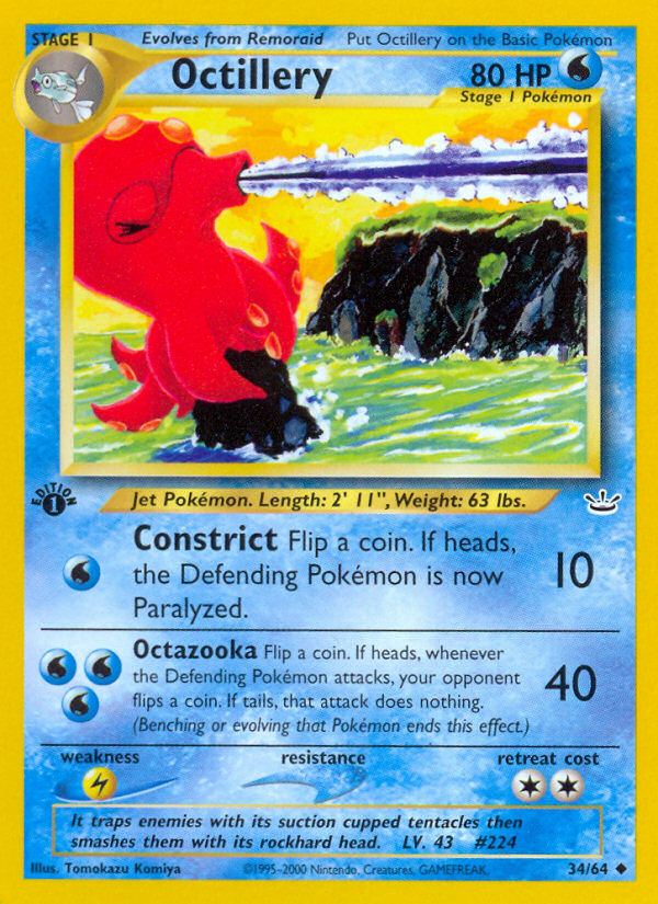 Octillery (34/64) [Neo Revelation 1st Edition] | Exor Games Truro