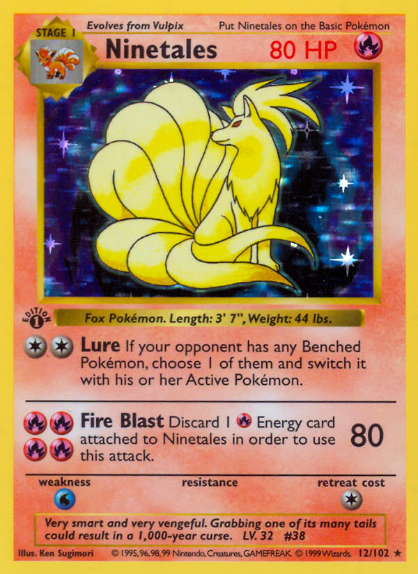 Ninetales (12/102) (Shadowless) [Base Set 1st Edition] | Exor Games Truro