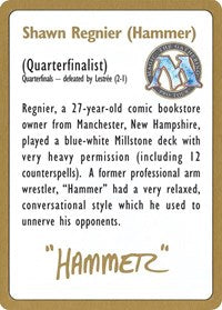 1996 Shawn "Hammer" Regnier Biography Card [World Championship Decks] | Exor Games Truro