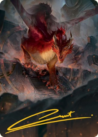 Red Dragon Art Card (Gold-Stamped Signature) [Dungeons & Dragons: Adventures in the Forgotten Realms Art Series] | Exor Games Truro