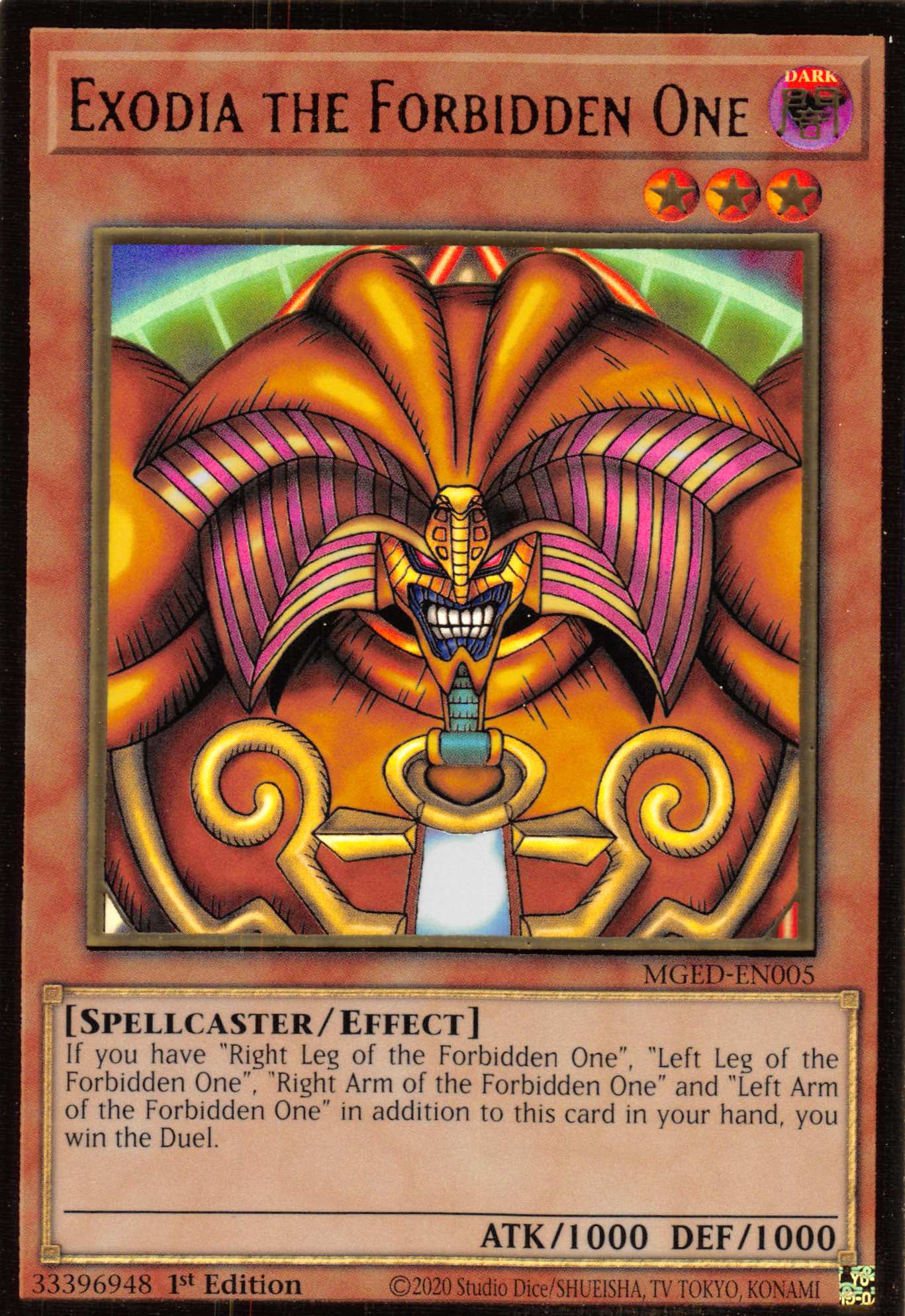 Exodia the Forbidden One [MGED-EN005] Gold Rare | Exor Games Truro